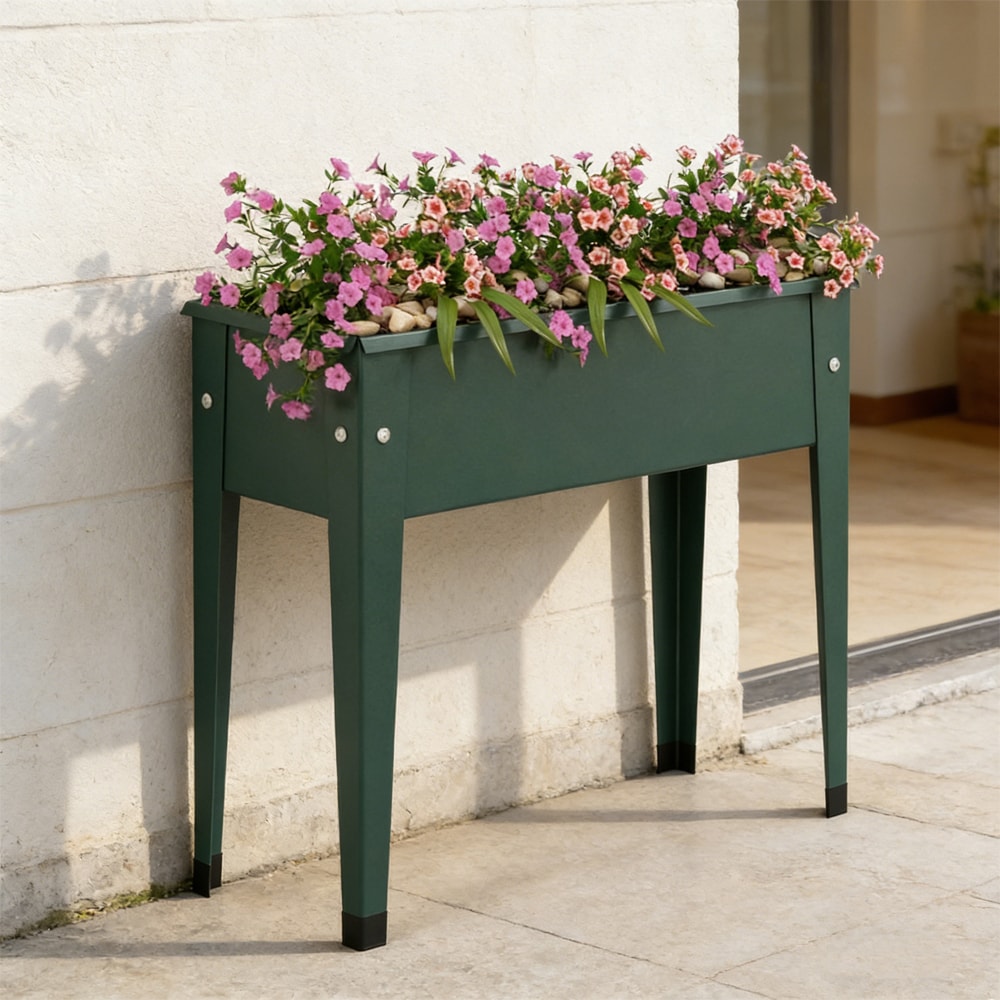 Raised Garden Bed Elevated Metal Planter Box With Legs For Garden_voghion.com